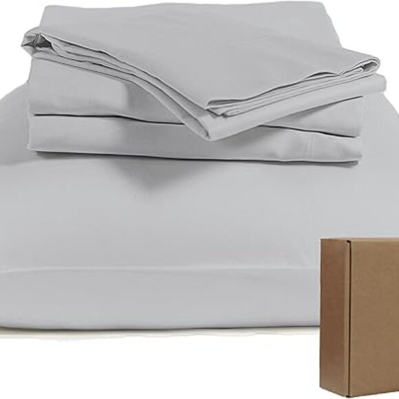 BIOWEAVES 100% Organic Cotton Sheet Set | Queen Size | Light Grey | NIB - Picture 5 of 5